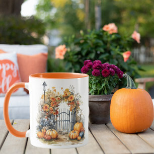 Caneca Jardim de Algodão de Pumpkins com Aquarela