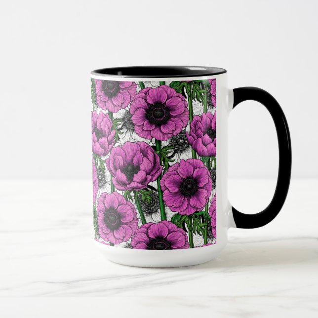 Caneca Jardim de anêmona rosa (Direita)
