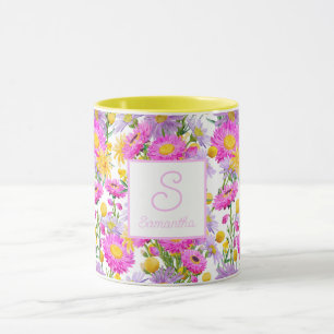 Caneca Jardim de Casa de Verão Monogramado Branco