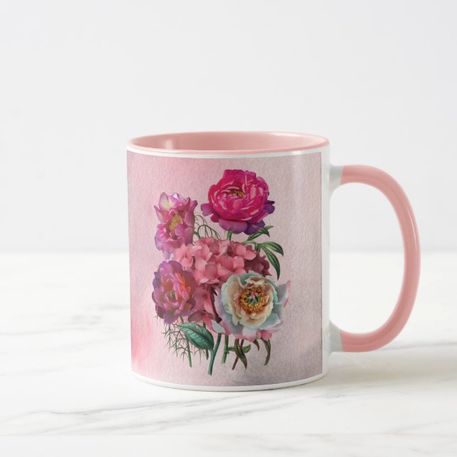 Caneca Jardim de flores românticas (Direita)