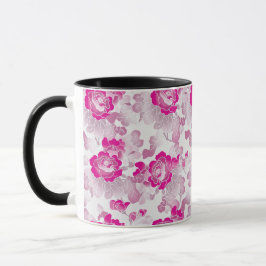 Caneca Jardim de Flores Rosa