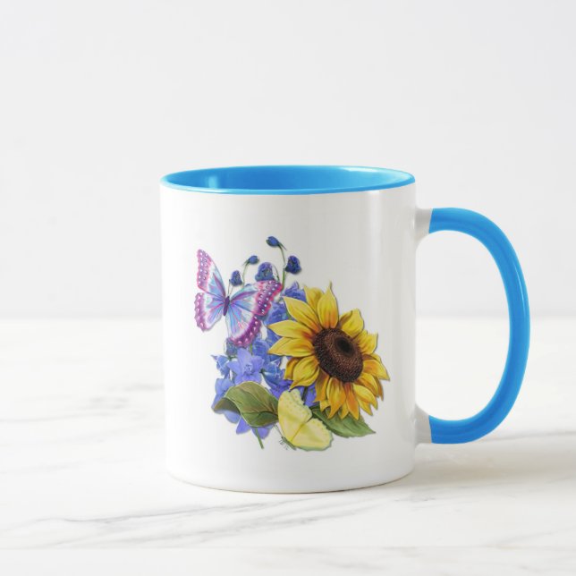 Caneca Jardim de Girassol da Borboleta (Direita)