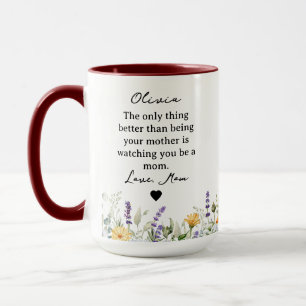 Caneca Jardim Personalizado da Mamãe   Floral do Dia das 