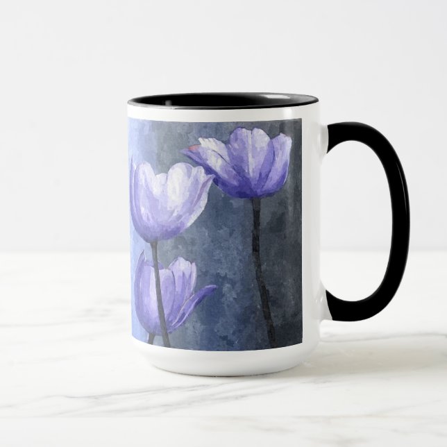 Caneca Jardim roxo da tulipa (Direita)