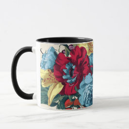 Caneca Jardim vibrante floresce flores coloridas da safra