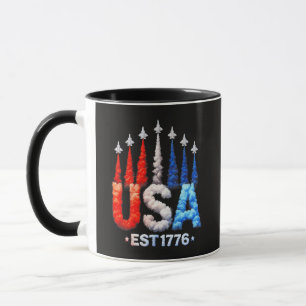 Caneca Jatos de Combate 4 de Julho EUA Patriótico