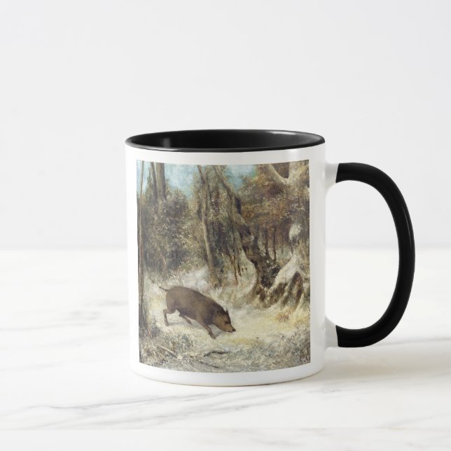Caneca Javali na neve, assinada como Courbet (Direita)