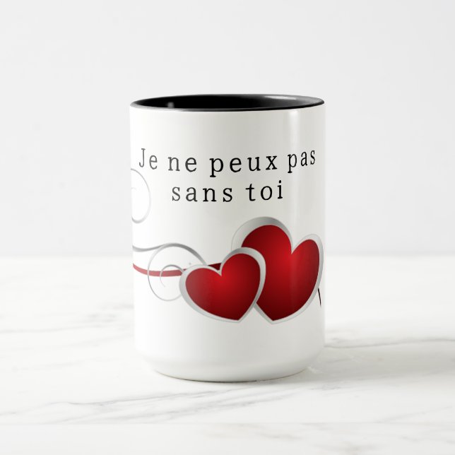 Caneca Je ne peux pas vivre sans toi (Centro)
