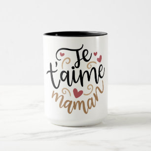 Caneca Je t’aime Maman – Presente do Dia das Mães