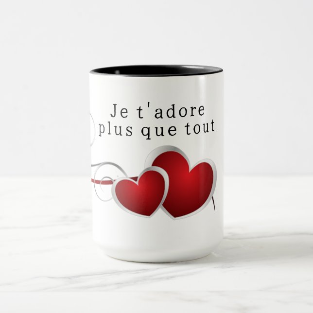 Caneca Je t'adore plus que tout (Centro)