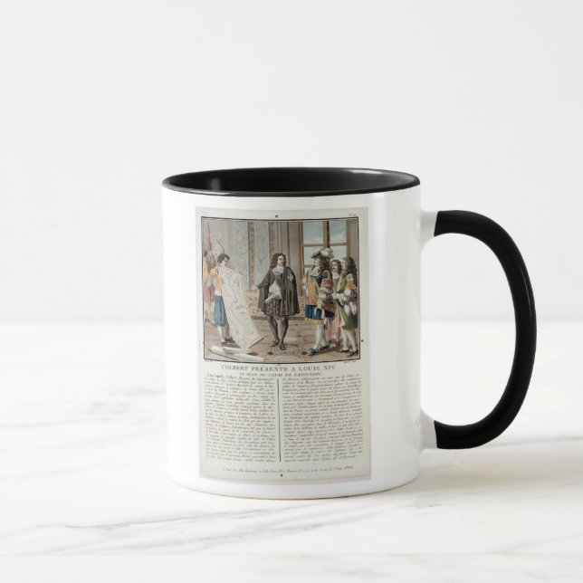 Caneca Jean Baptiste Colbert (1619-83) apresenta o mapa o (Direita)