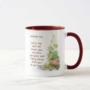 Caneca Jeremias 33:3 Clame a Mim Versículo Bíblico do Car