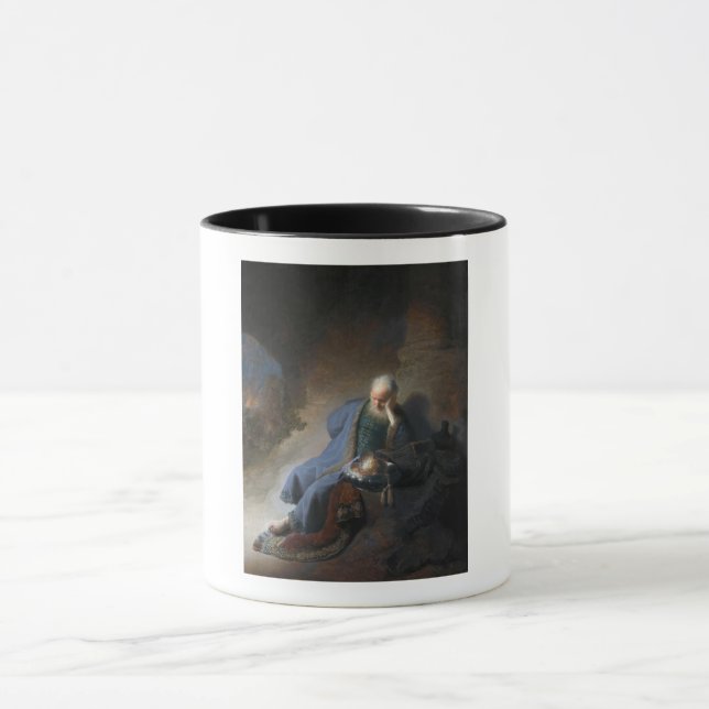 Caneca Jeremias lamentando a queda de Jerusalém, Rembrand (Centro)