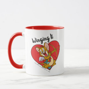 Caneca Jerry Mouse Vestido como Namorados Cupido