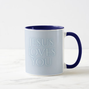 Caneca Jesus Ama o Design de Tipografia Cristã