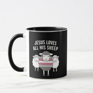 Caneca Jesus Ama Todo O Seu Orgulho LGBT De Ovelha Mês