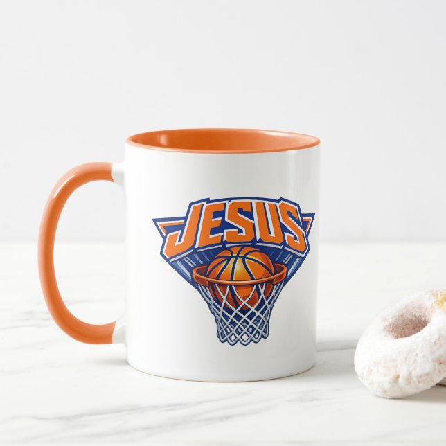 Caneca JESUS - Azul e Laranja (Com Donut)