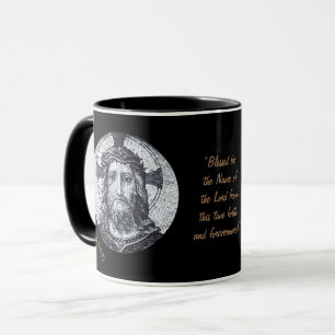 Caneca Jesus Cristo e Oração "Salmo 113:2 Abençoado" C