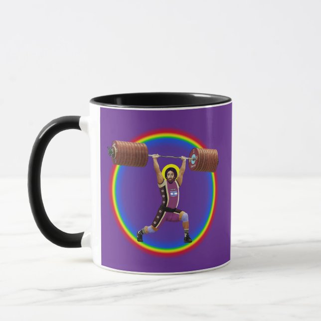Caneca Jesus Cristo fazendo a limpeza e o Jerk (Esquerda)
