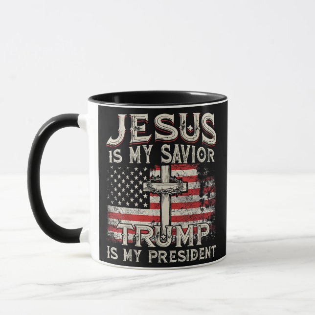 Caneca Jesus é o meu salvador é o meu presidente american (Esquerda)