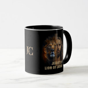 Caneca Jesus Leão De Judah Monograma Personalizado Coffee