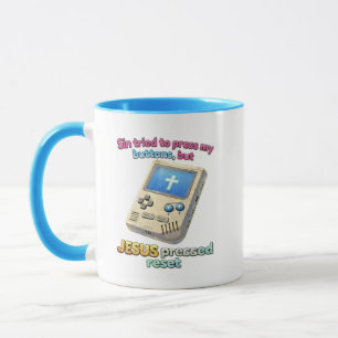 Caneca JESUS pressionou reset - Cristão