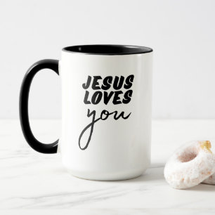 Caneca 'Jesus Te Ama' Minimalista Encorajamento Cristão
