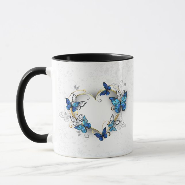 Caneca Jewelry Heart with Butterflies Morpho (Esquerda)