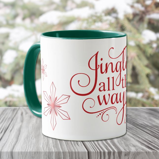 Caneca Jingle All Way Red Snowflake Natal (Criador carregado)