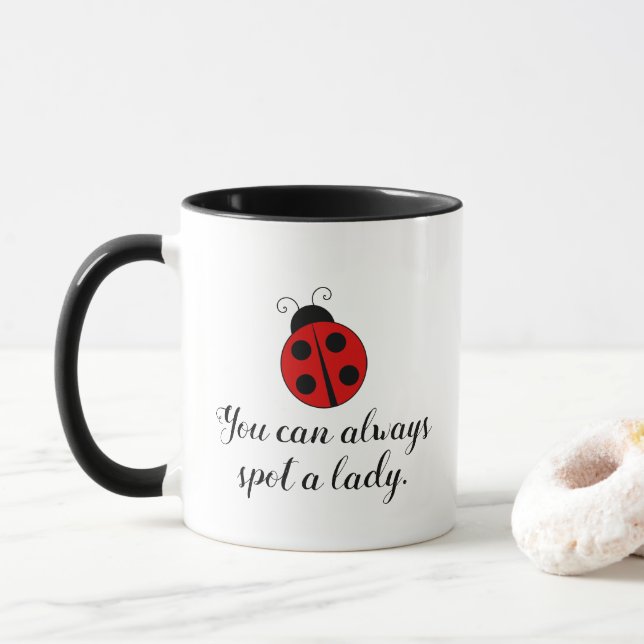 Caneca Joaninha Fofa Você Sempre Consegue Identificar uma (Com Donut)