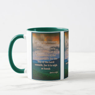 Caneca Joel 2:1 Bíblia KJV Verse Pic Mug De Dois Tons