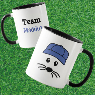 Caneca Jogador de Basebol de Pequeno Rato da Equipe Perso