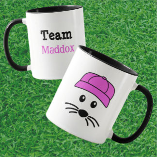 Caneca Jogador de Basebol de Pequeno Rato da Equipe Perso