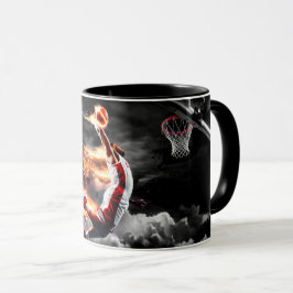 Caneca Jogador de basquete com o Fire Slam Dunk #5