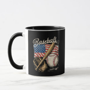 Caneca Jogador de beisebol da bandeira americana Batedor 