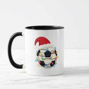 Caneca Jogador de futebol molhado em luzes de Natal