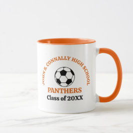 Caneca Jogador de Futebol Personalizado da Equipe Laranja
