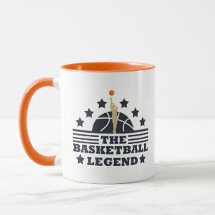 Caneca Jogador de lenda de basquete com estrelas azuis