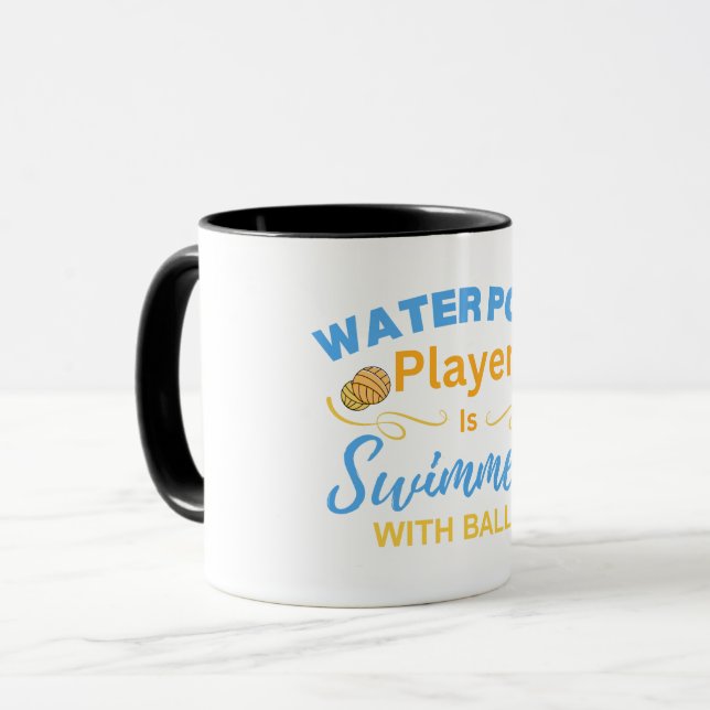 Caneca Jogador de Pólo Aquático É Nadadores Com Bolas (Frente Esquerda)