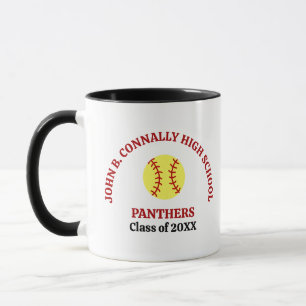Caneca Jogador de Softbol Personalizado do Ensino Médio V