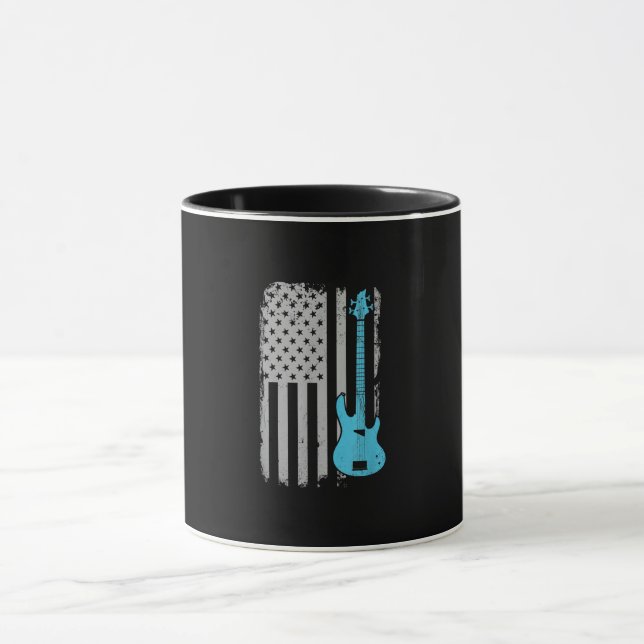 Caneca Jogador de Violão Elétrico - Bandeira Americana (Centro)