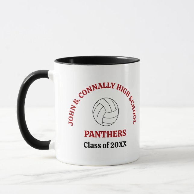Caneca Jogador de Volei de Escola de Ensino Médio Vermelh (Esquerda)