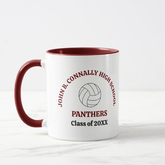 Caneca Jogador de Volei Marrom Personalizado da Equipe (Esquerda)