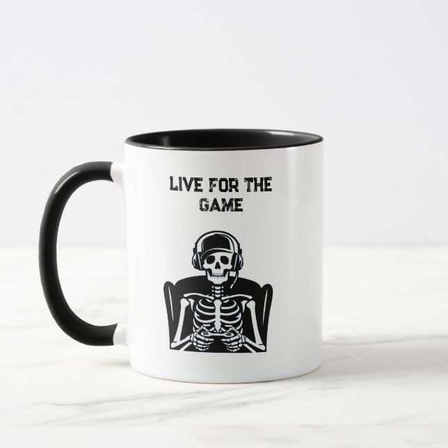 Caneca Jogador esquelético com fone de ouvido - Jogos Leg (Esquerda)