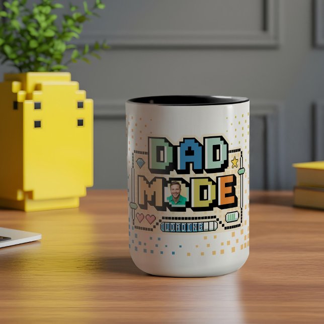 Caneca Jogador Jogador Gamer de Nível Superior de Pixel R (Fun Retro Pixel Level Up Dad Gamer Player Mug)