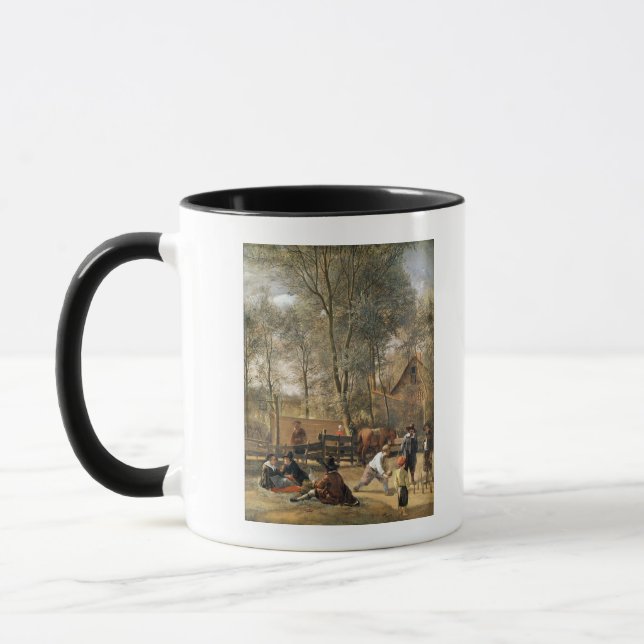 Caneca Jogadores fora de uma pensão, c.1660-63 do Skittle (Esquerda)