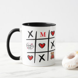 Caneca Jogo da Velha Moderno Dia dos Namorados Inicial