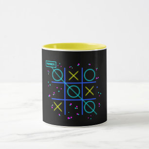 Caneca Jogo da Velha Neon Retro Vencedor Brilho Gamer Arc