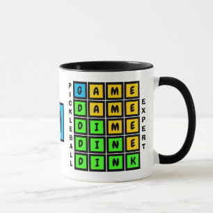 Caneca Jogo de palavras PUZZLE DINK Pickleball MONOGRAMA
