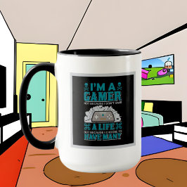 Caneca jogos engraçados adiciona arte de palavras monogra